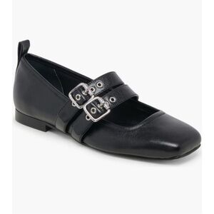 Dolce Vita Black Flats with Double-Strap Design